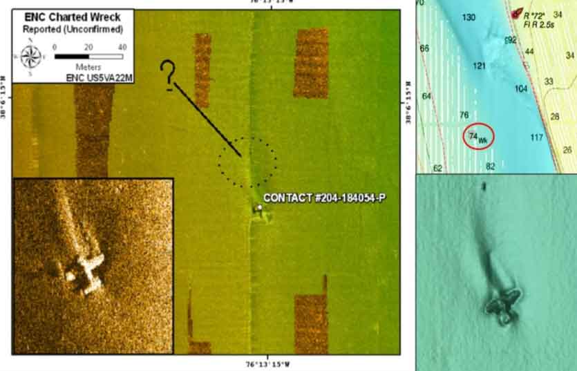 chart of airplane wreck