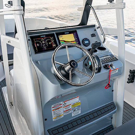 helm of a bayliner 22 trophy