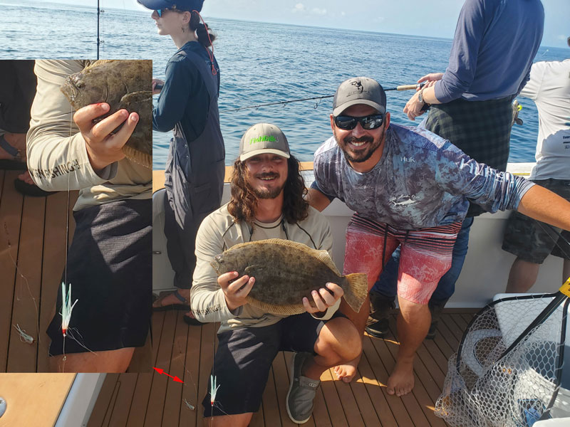 angler with a flounder and the best rig for flounder fishing in the ocean