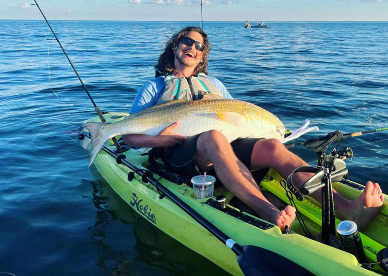 kayak fishing for red drum