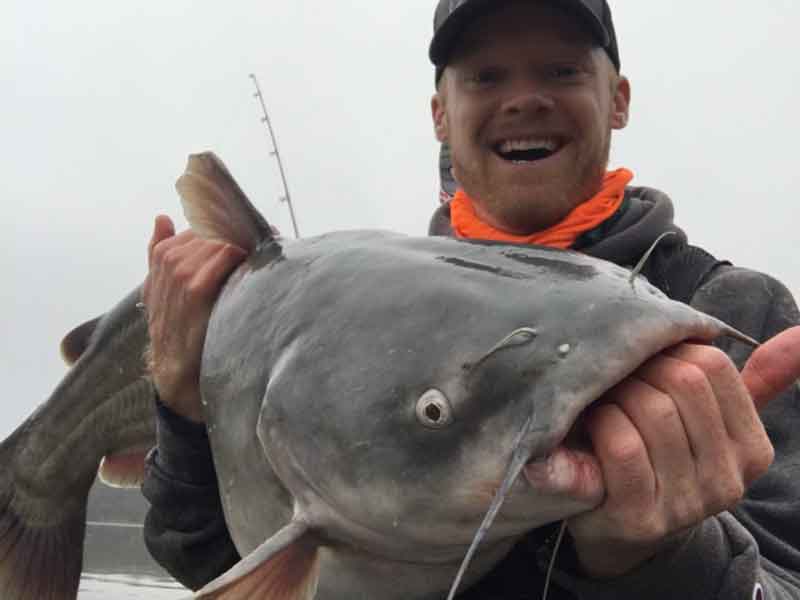 monster catfish caught on a kayak