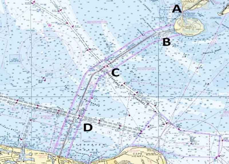 chart of the cbbt for fishermen