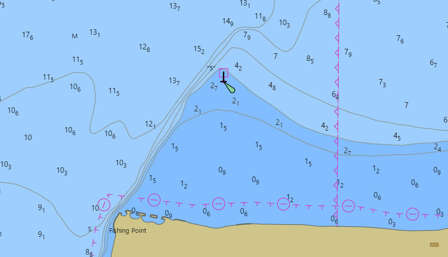 channel marker fishing spot