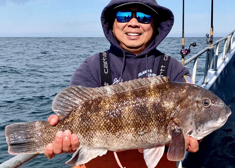 angler with tautog