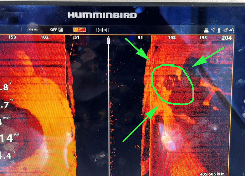 fish on a humminbird fishfinder