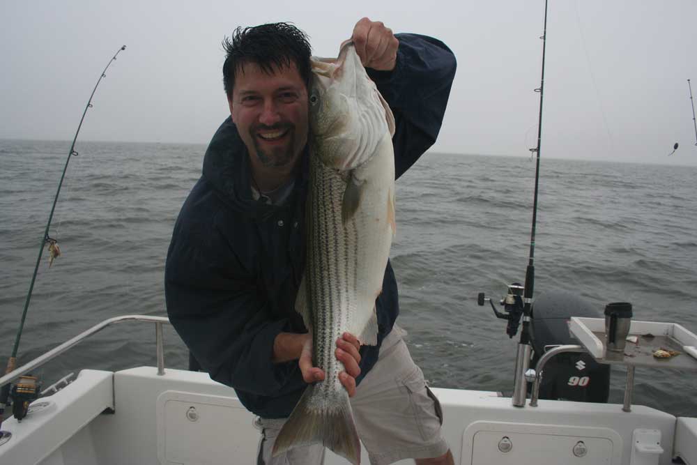 fishing in the rain