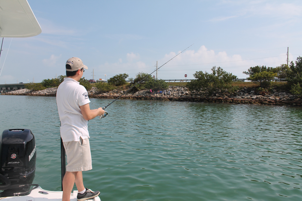 fishing along riprap 