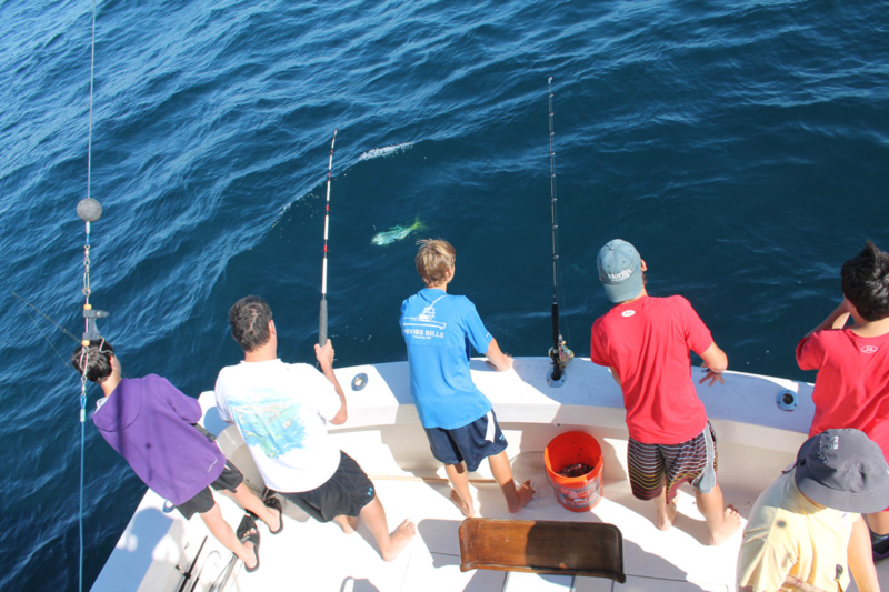 catching fish from a boat