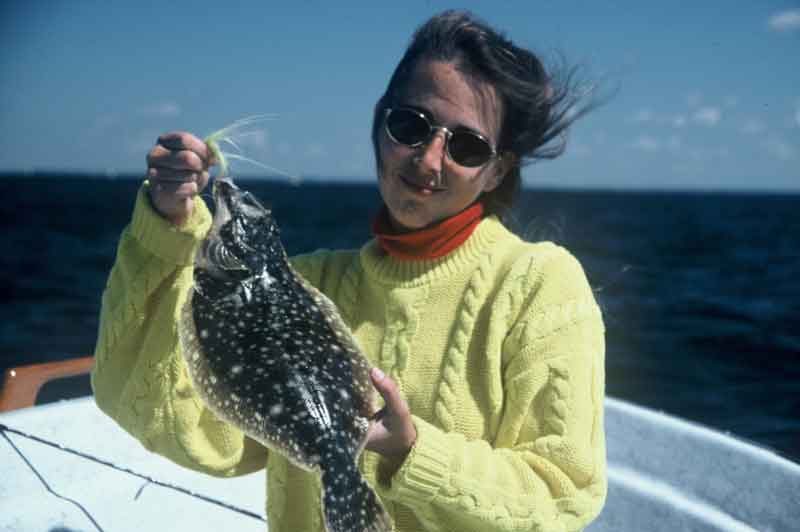 flounder caught on a boat