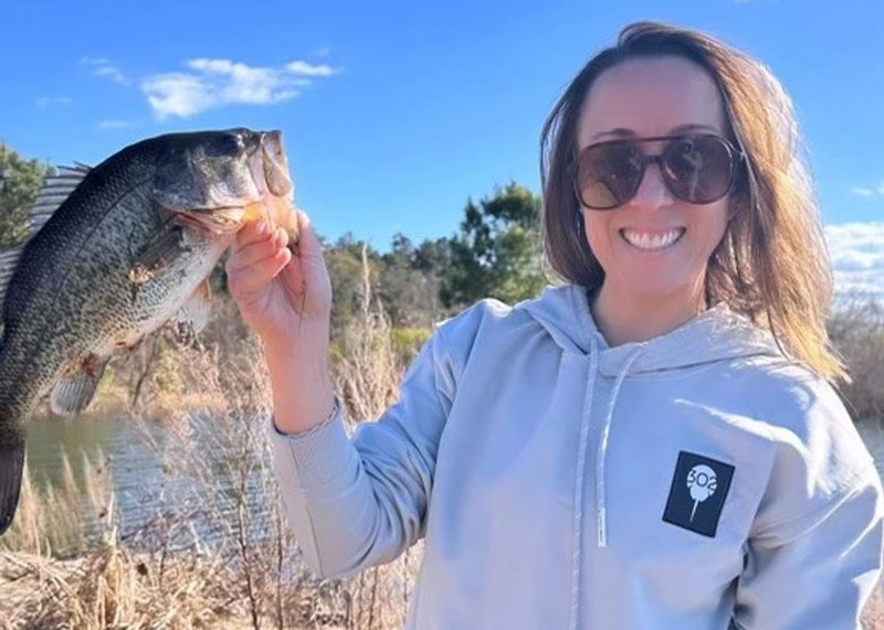 angler with a black bass