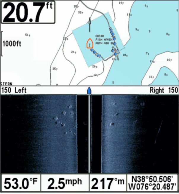 underwater fishing reef side-scan