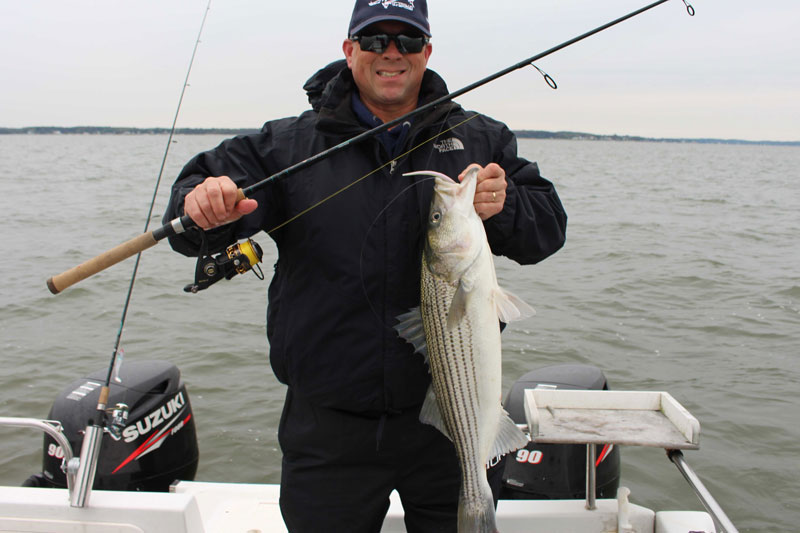 jigging for striped bass