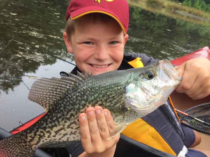 caught crappie fishing from a kayak