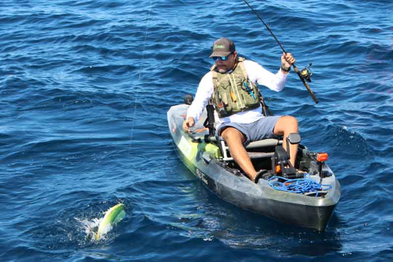 kayak fishing in the ocean