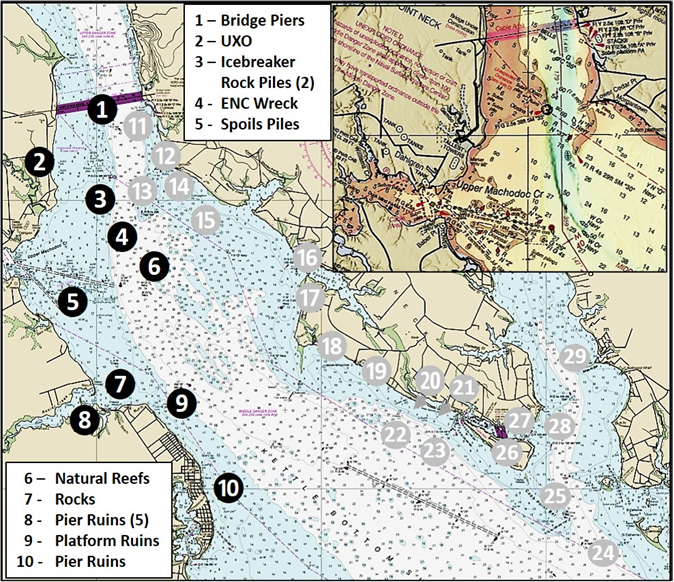 chart of potomac river fishing hotspots