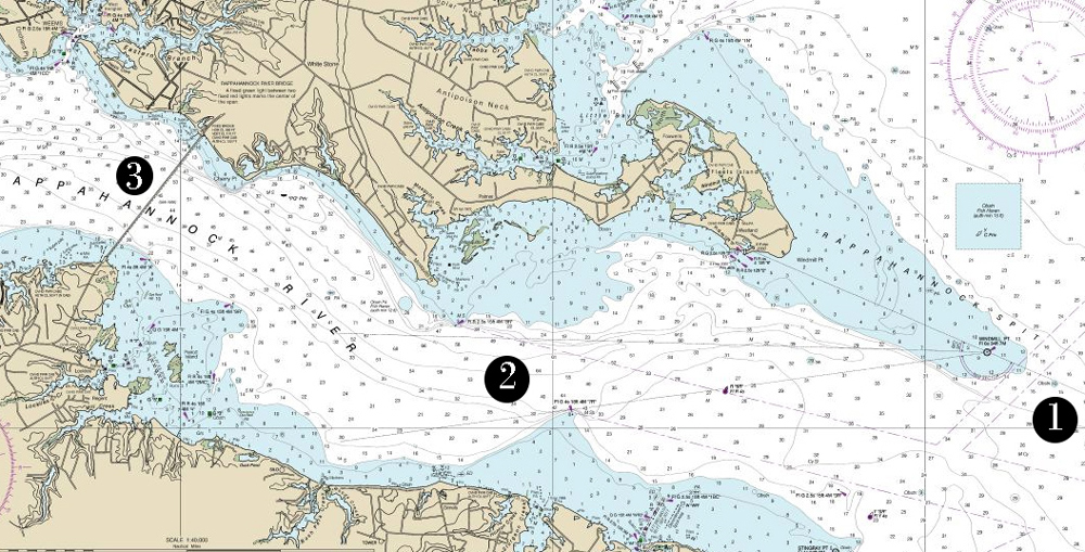 fishing chart for the rappahannock river