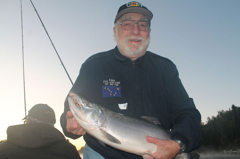 catching a salmon