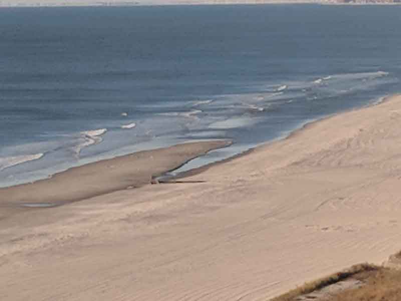 sand bar visible on the beach