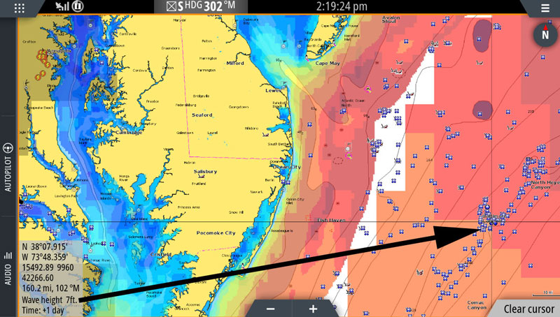 siriusxm marine weather showing big waves