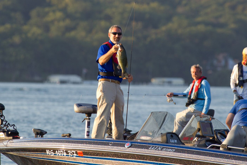 smallmouth bass fishing in a lake