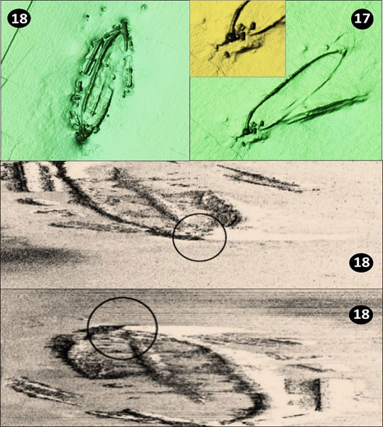 imagery of wreck underwater off fisherman's island