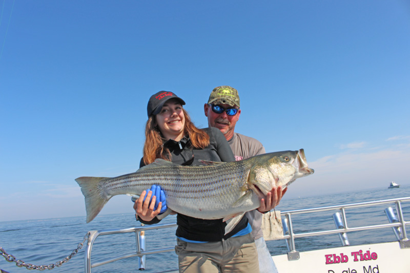 big striper caught fishing the chesapeake