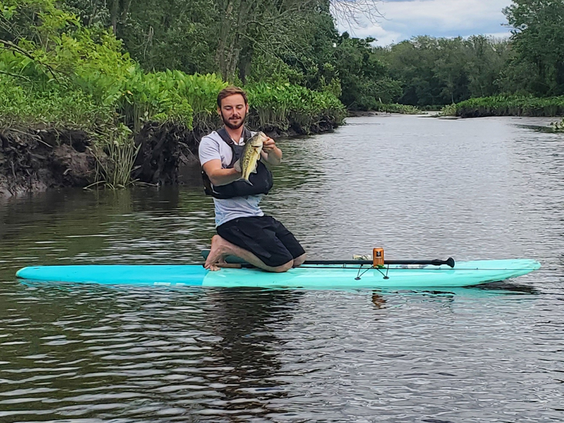 fishing from a sup