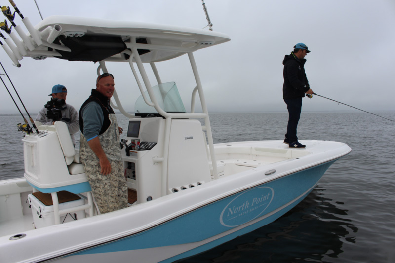 fishing from a bay boat