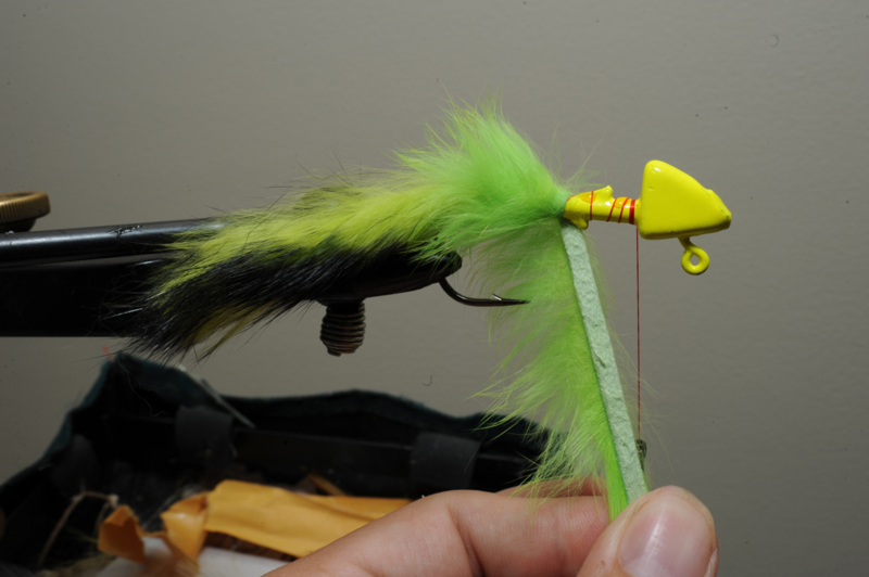 step 2 in tying a jig