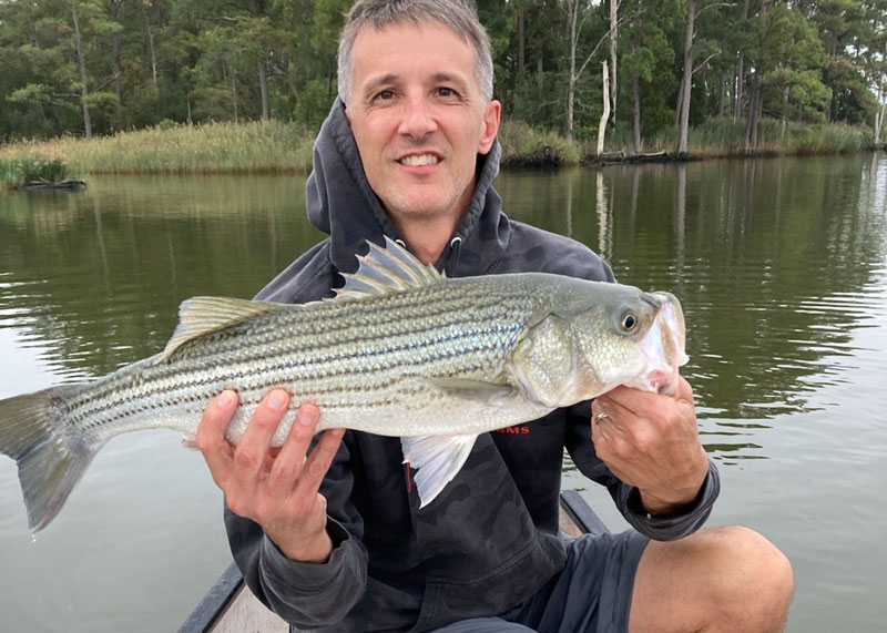 upper bay angler with a rockfish