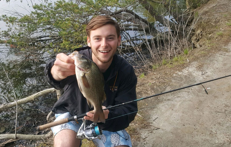 angler with a white perch